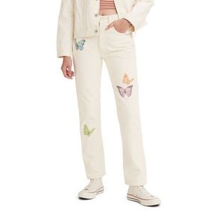 Levi’s 501 Original High Rise Straight Leg Butterfly Print Jeans